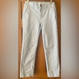 LOFT LIGHT BLUE SLIM FIVE POCKET TWILL PANTS SIZE 00